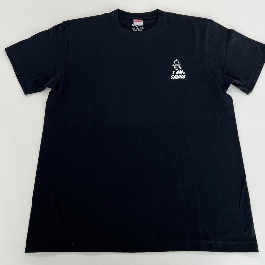 「Iam Sauna」 半袖GoodsTシャツ (KING OF SAUNA) BLK
