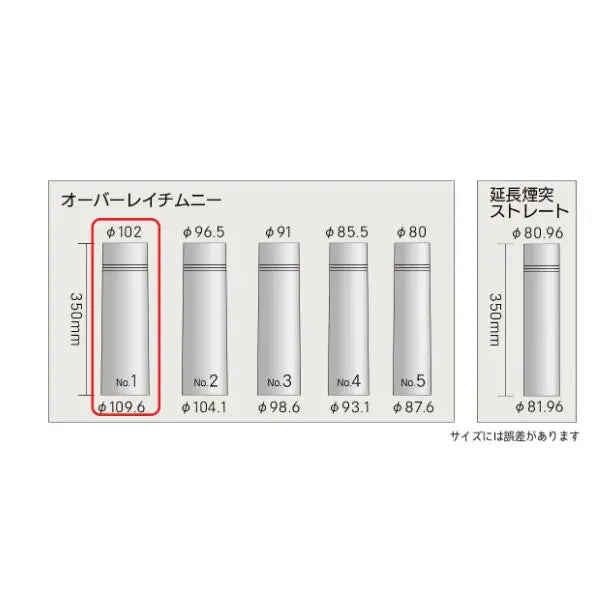 国産薪ストーブ「tanzawa2・3」用 交換部品 煙突 オーバーレイチムニー用 最下(太)部 (№1) 1本 単品