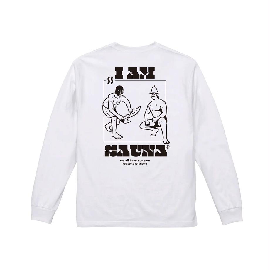 Iam Sauna」ドライシルキータッチ 長袖 Tシャツ (NEPPA) WHT