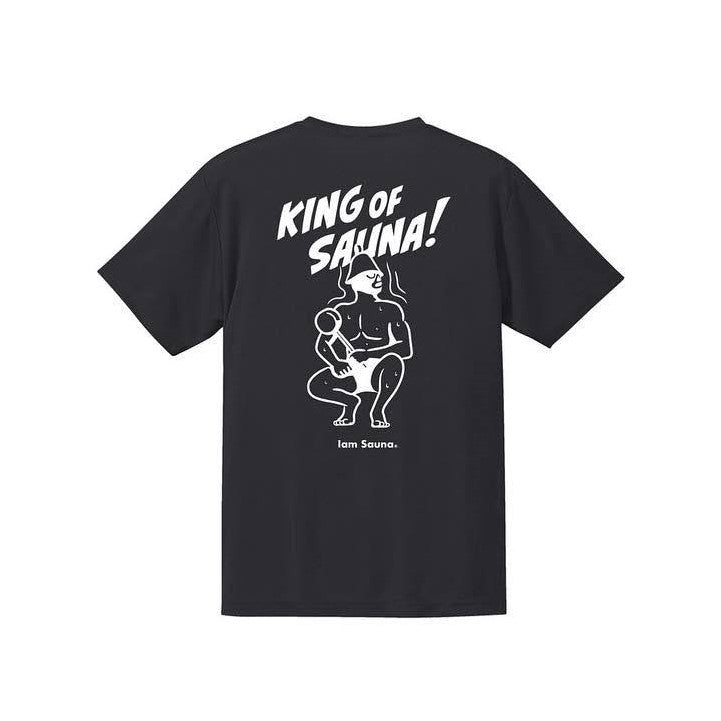 「Iam Sauna」 半袖GoodsTシャツ (KING OF SAUNA) BLK