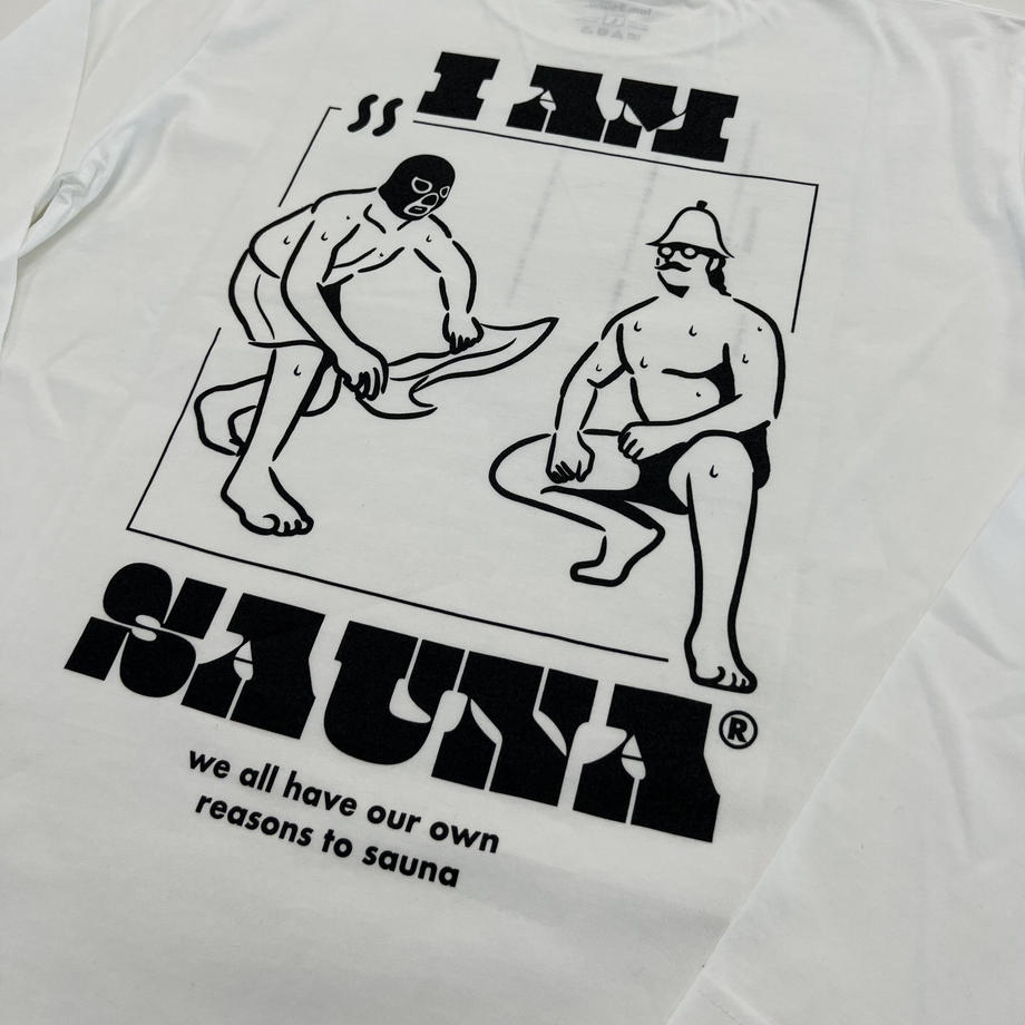 「Iam Sauna」ドライシルキータッチ 長袖 Tシャツ (NEPPA) WHT