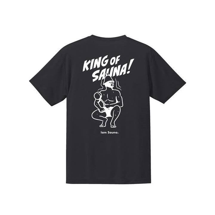 「Iam Sauna」  半袖GoodsTシャツ (KING OF SAUNA) BLK